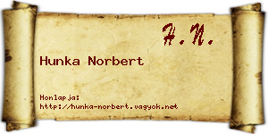 Hunka Norbert névjegykártya