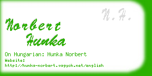 norbert hunka business card